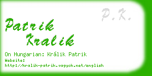 patrik kralik business card